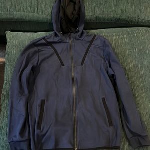 Navy blue ideology zip-up sweatshirt